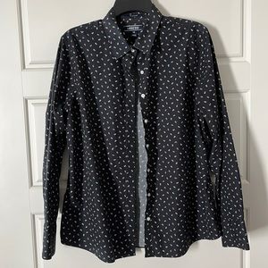 Lands End Button front Blouse Sz 14 No iron cotton